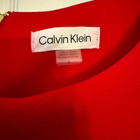 Calvin Klein Vibrant Red Long Sleeve Dress - Picture 3 of 5